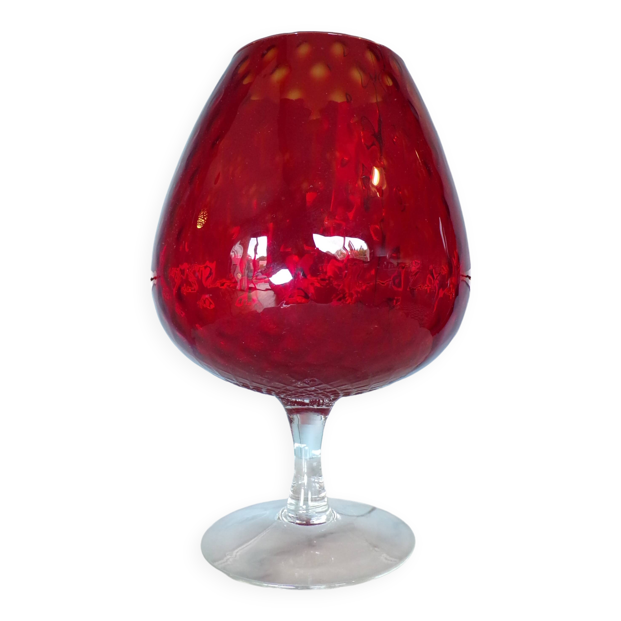 Vase verre empoli rouge