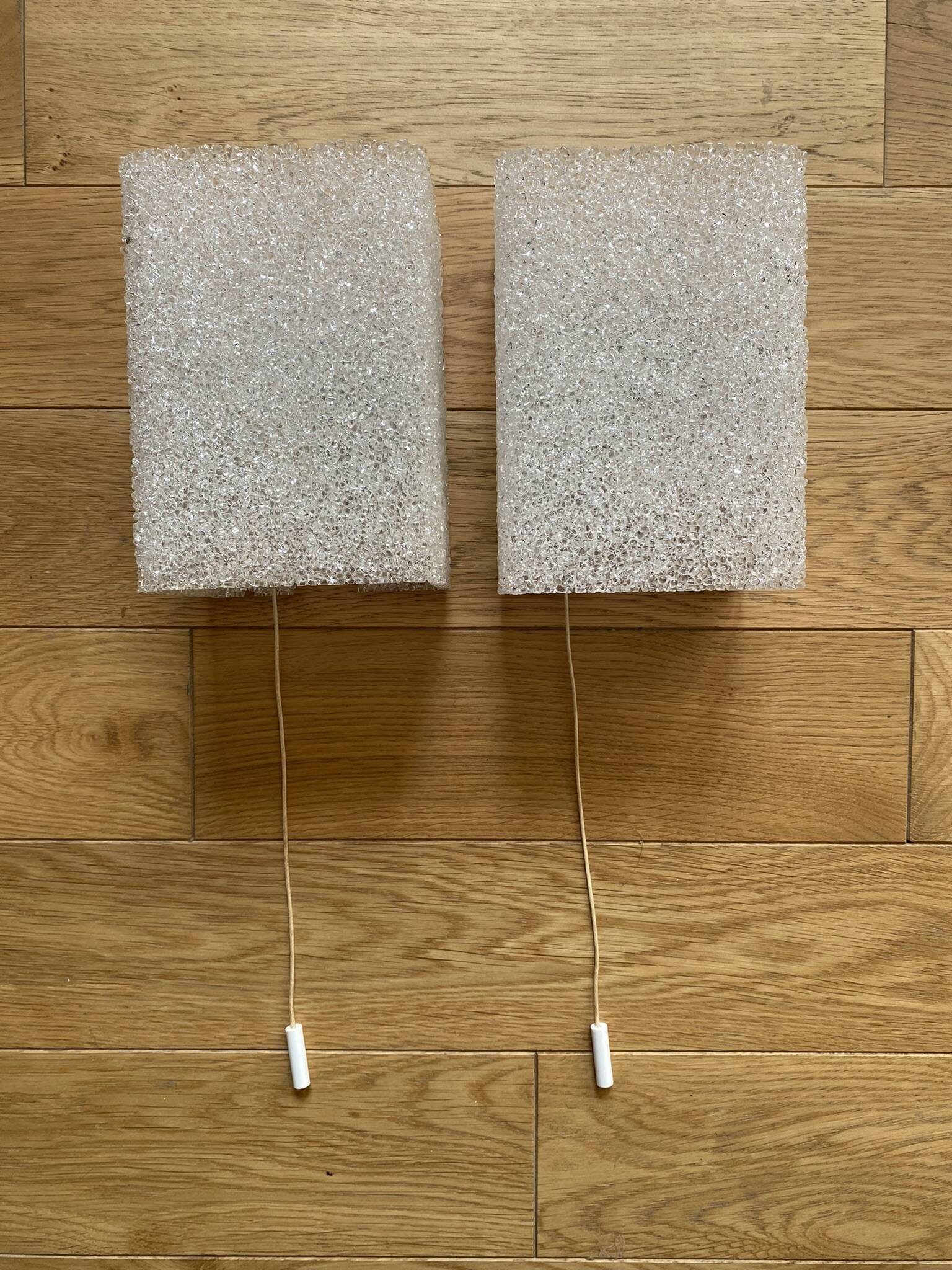 Pair of perspex wall lights