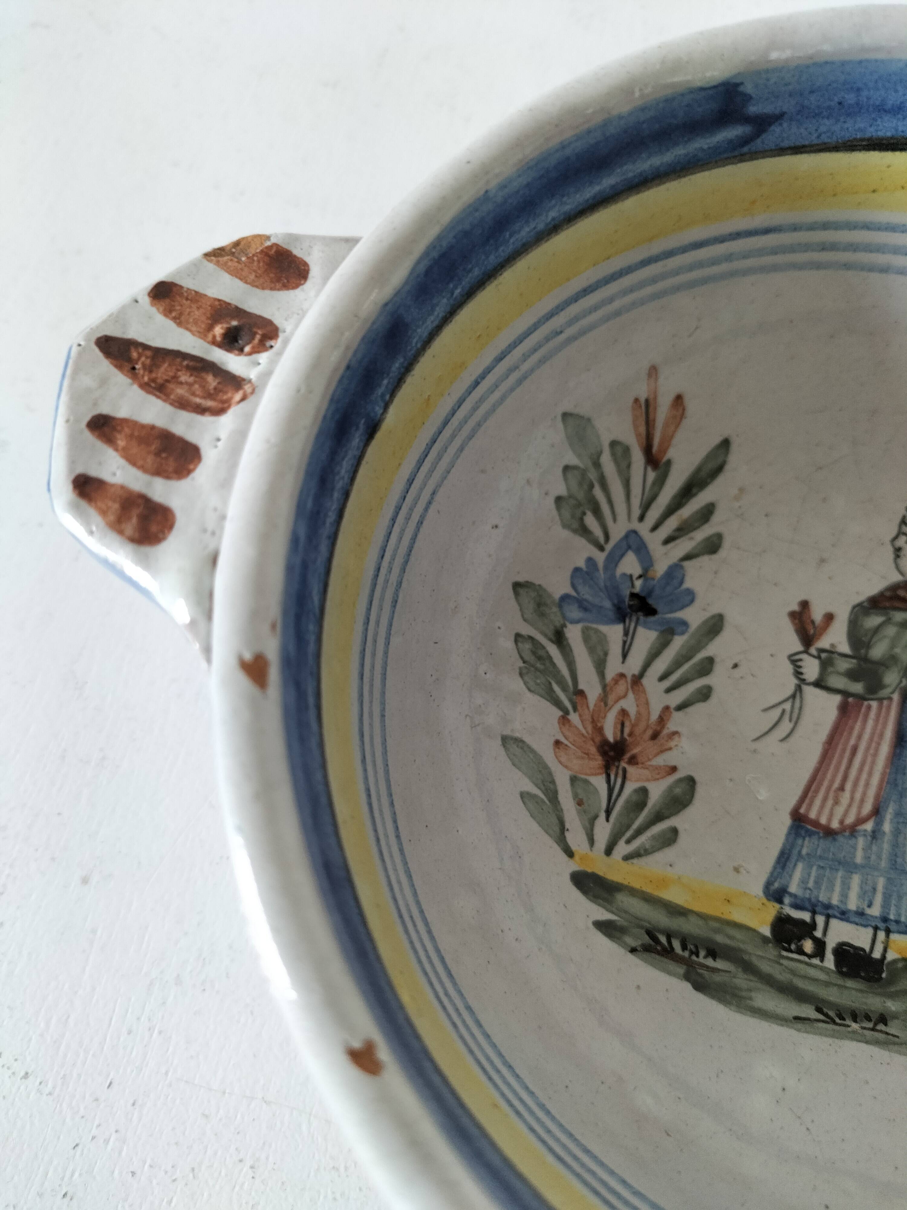 Hand-painted Breton bowl, 1920s