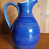 Vintage pitcher blue pattern blue peas 75cl