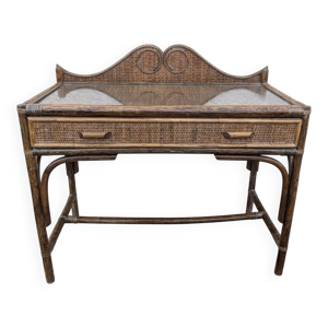 bureau Coiffeuse rotin