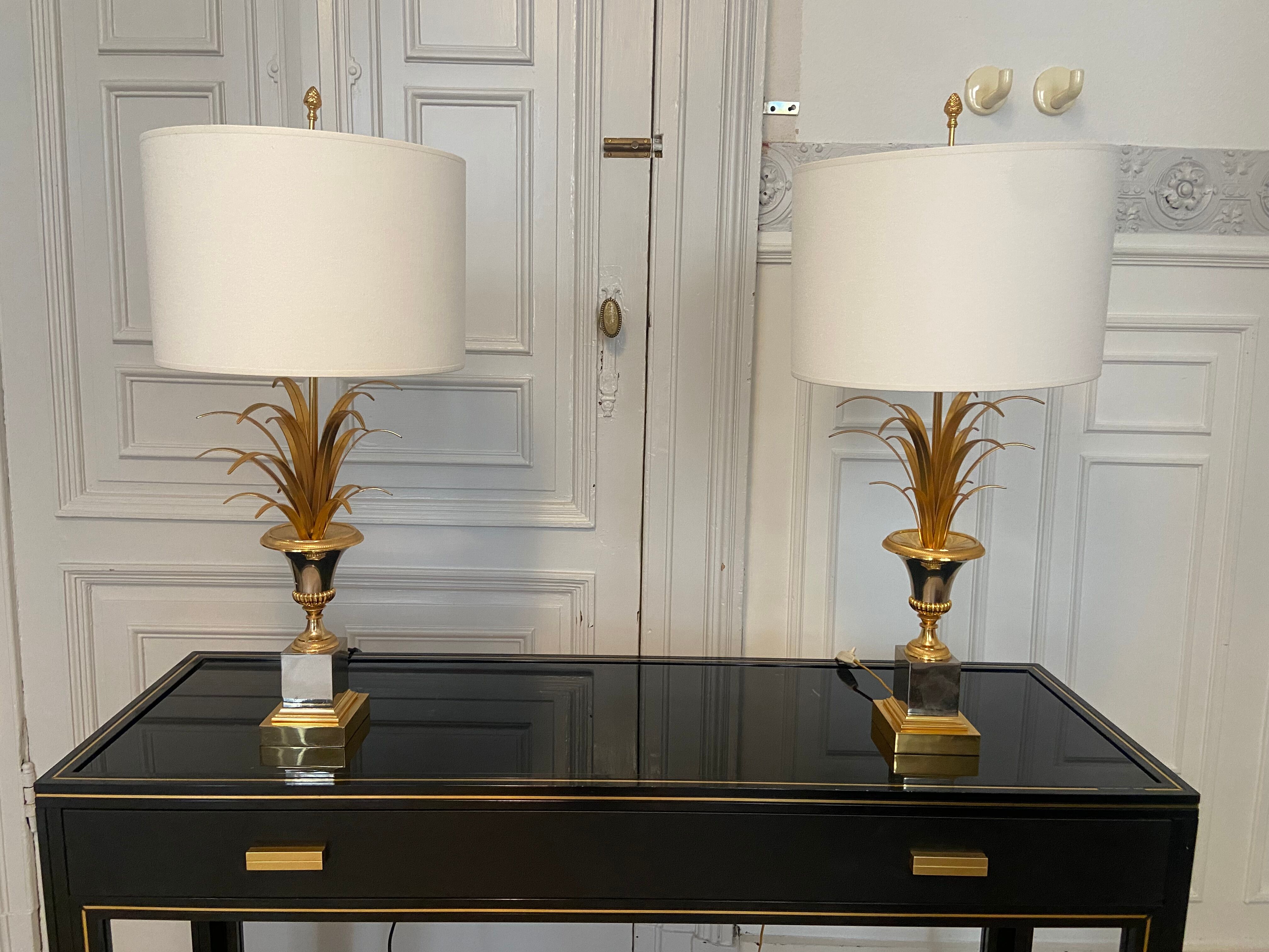 Pair of lamps ears / pineapple by Boulanger, 1970s