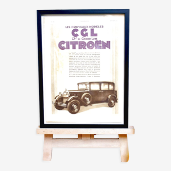 Affiche vintage publicitaire Citroën CGL années 1930