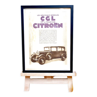 Affiche vintage publicitaire Citroën CGL années 1930