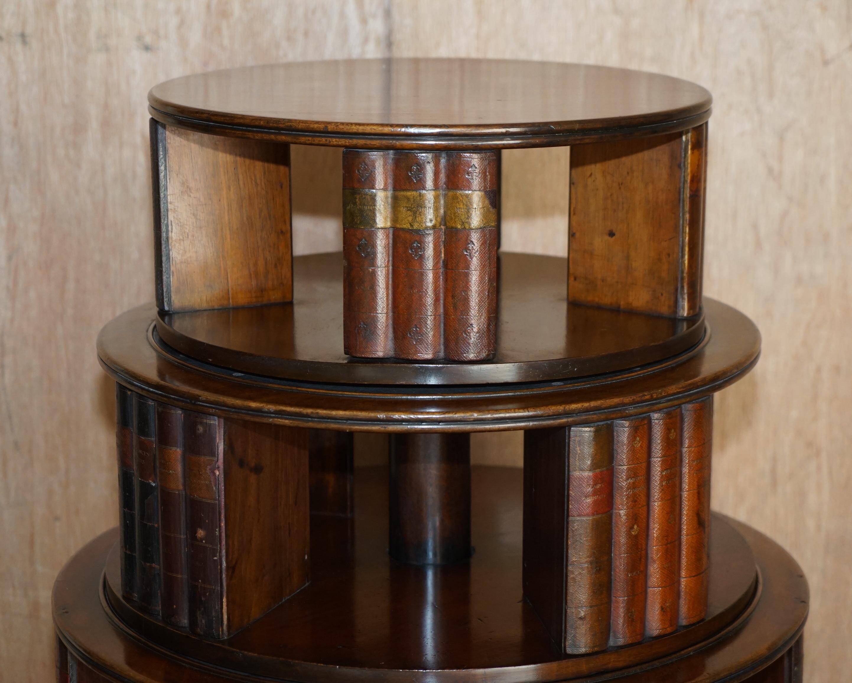 Restored hardwood revolving library circa 1810 Regency