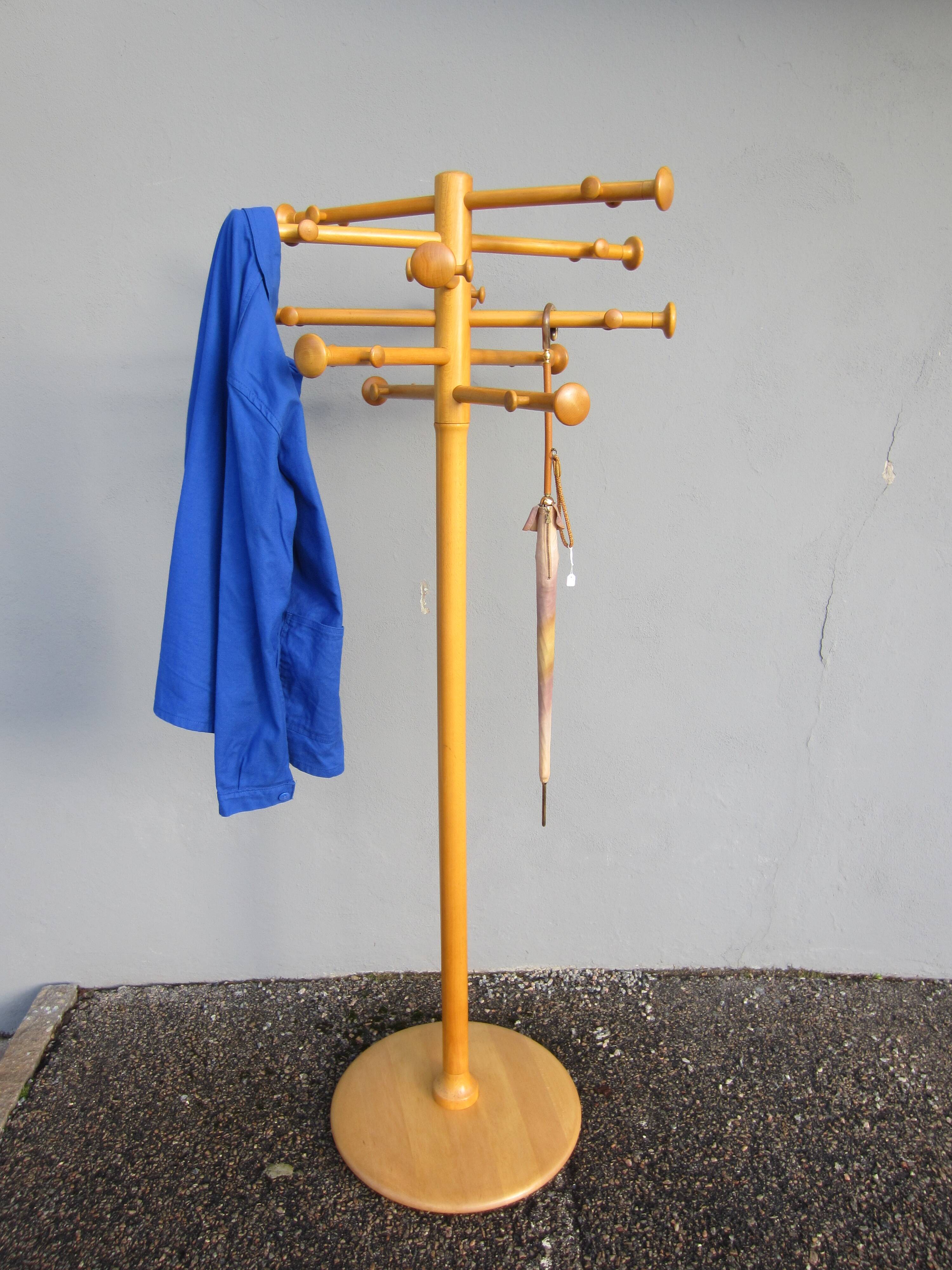 Scandinavian wooden coat rack by Nanna Ditzel