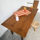 Extendable farmhouse table in oak