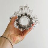 Vintage transparent white glass vase