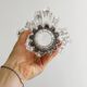 Vase vintage en verre blanc transparent