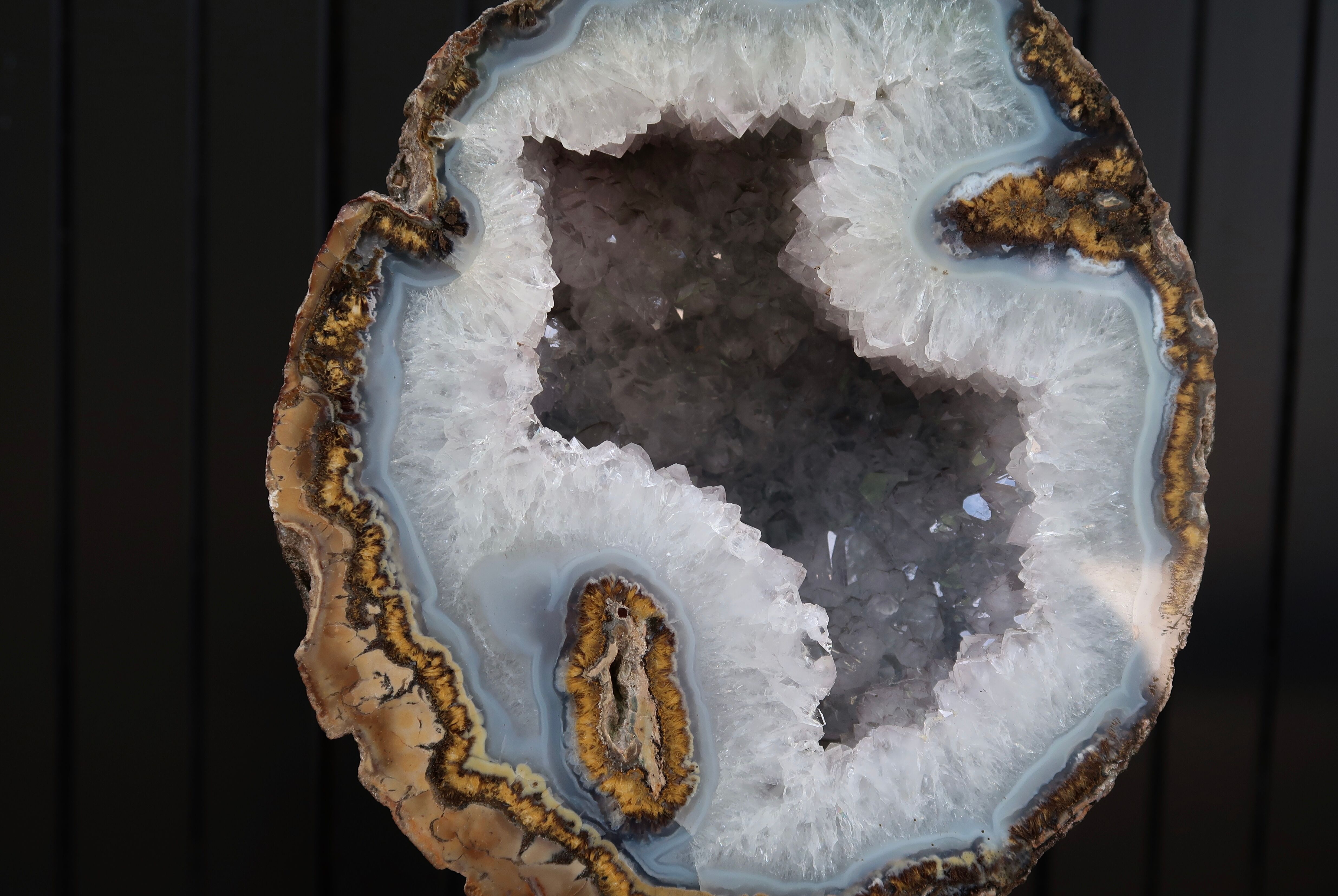 Half geode on base, cabinet of curiosities