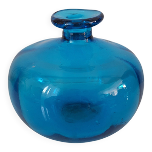 Vase bleu turquoise verre