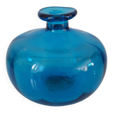 Turquoise blue blown glass vase