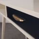 Mid-Century desk/console in dark blue and beige painted wood – Hungarian design from the 1960s.