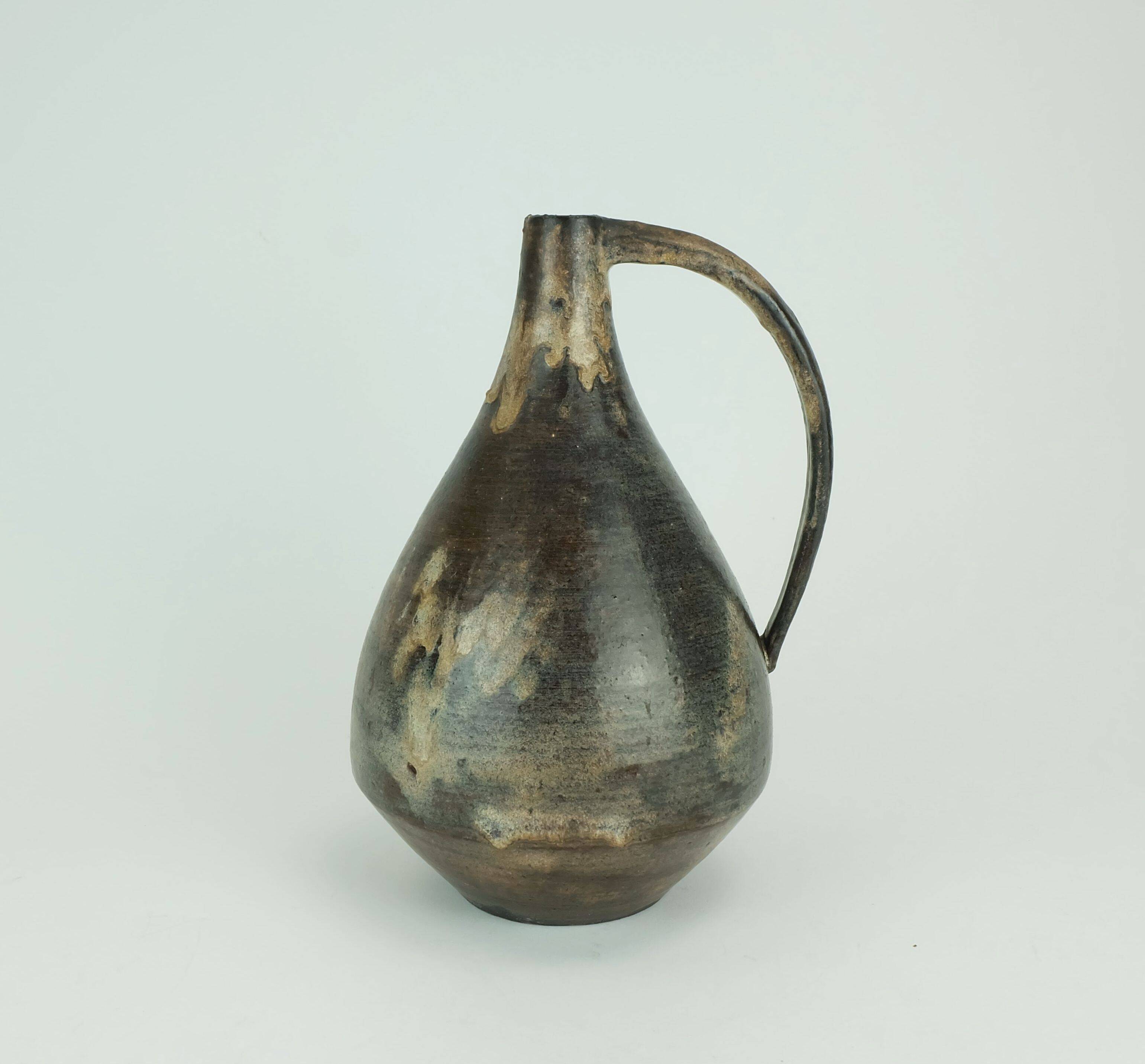 Vase en céramique moderne danoise, poterie d'atelier conny walther, danemark, années 1960-1970