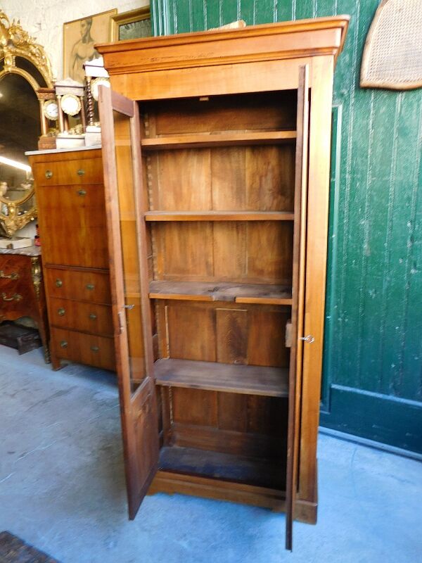 Bookcase Louis Philippe 2 doors in blond cherry tree