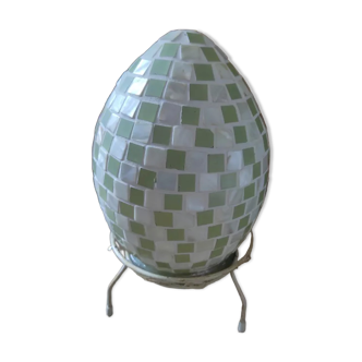 Green mosaic glass egg lamp night light