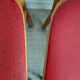 Set of four Baumann bistro chairs n°12 in solid beech and red skaï