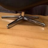 Leather swivel armchair, Denmark, 1960s