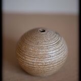 Ensemble de 3 vases céramique, vase boule et vase forme oursin, vase signé, collection,
