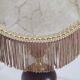 Vintage French Country Style Lamp Turned Wood Base & Hide Skin Shade