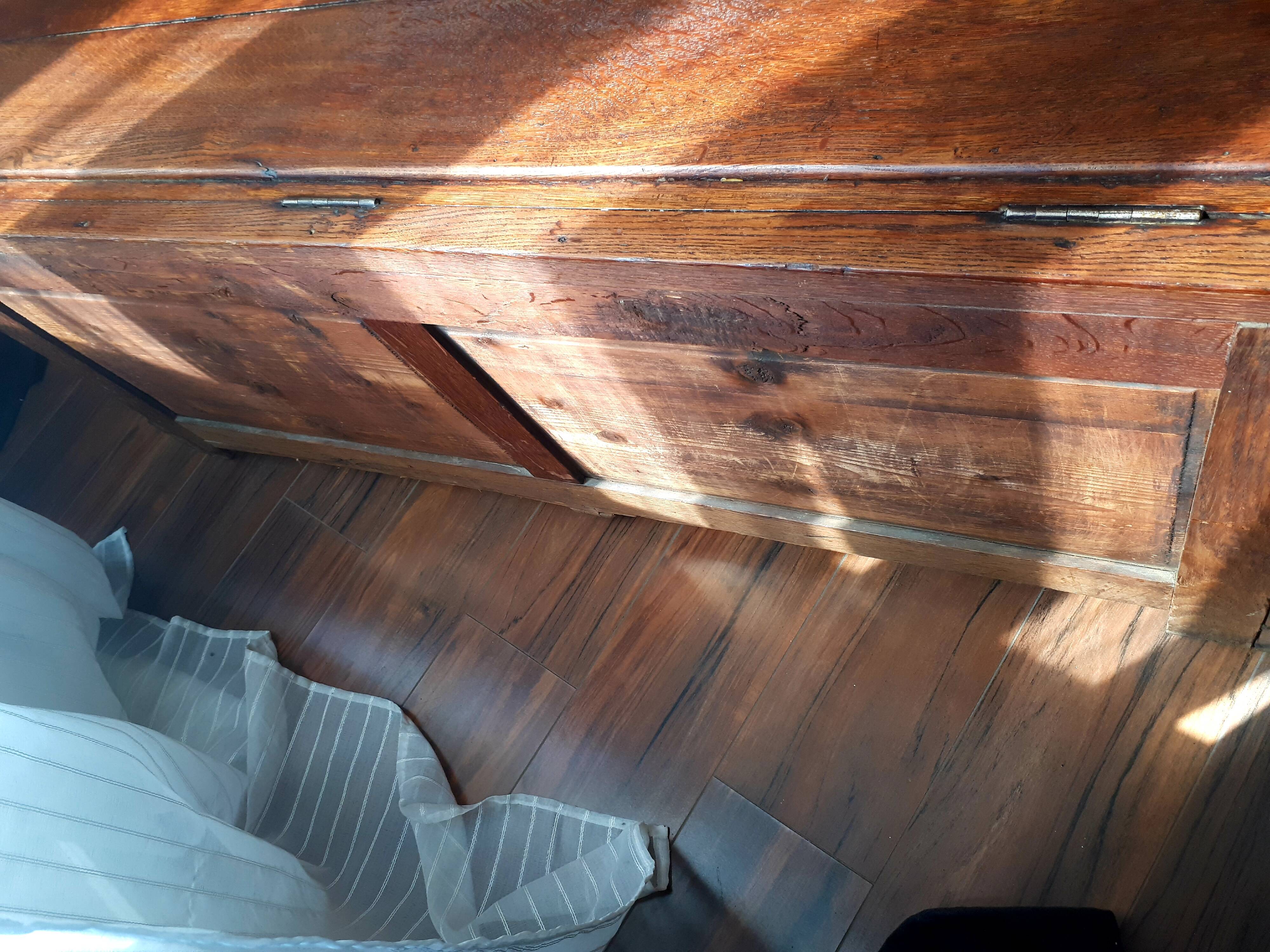 Large oak bench chest