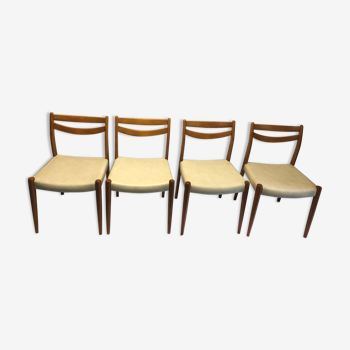 Lot de 4 chaises danoises 1950