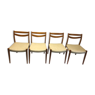Lot of 4 danish chairs 1950