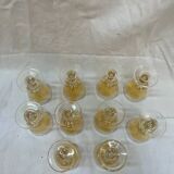 10 amber stemmed glasses 1980