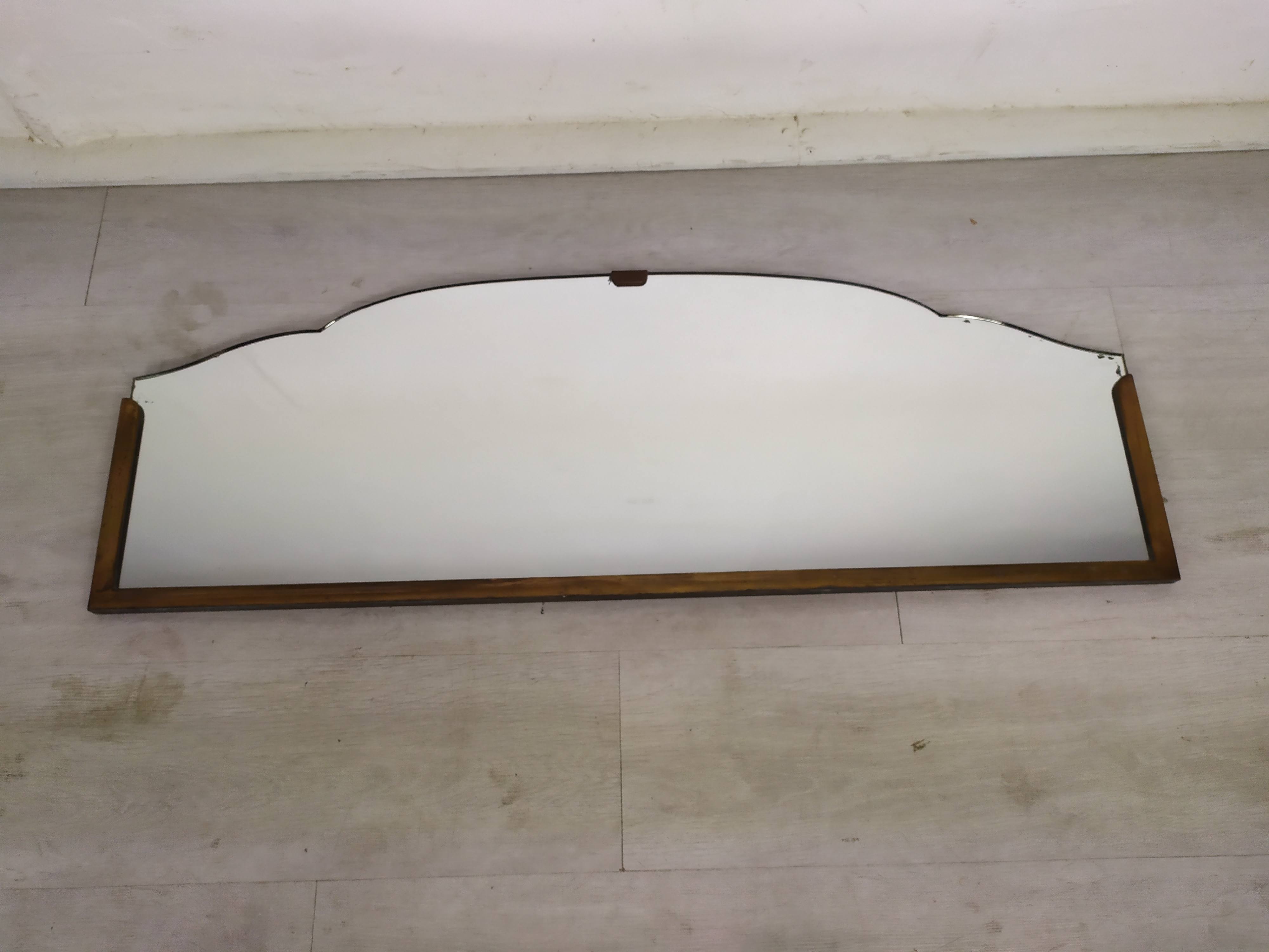 Brass art deco mirror