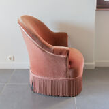 Old pink toad armchair