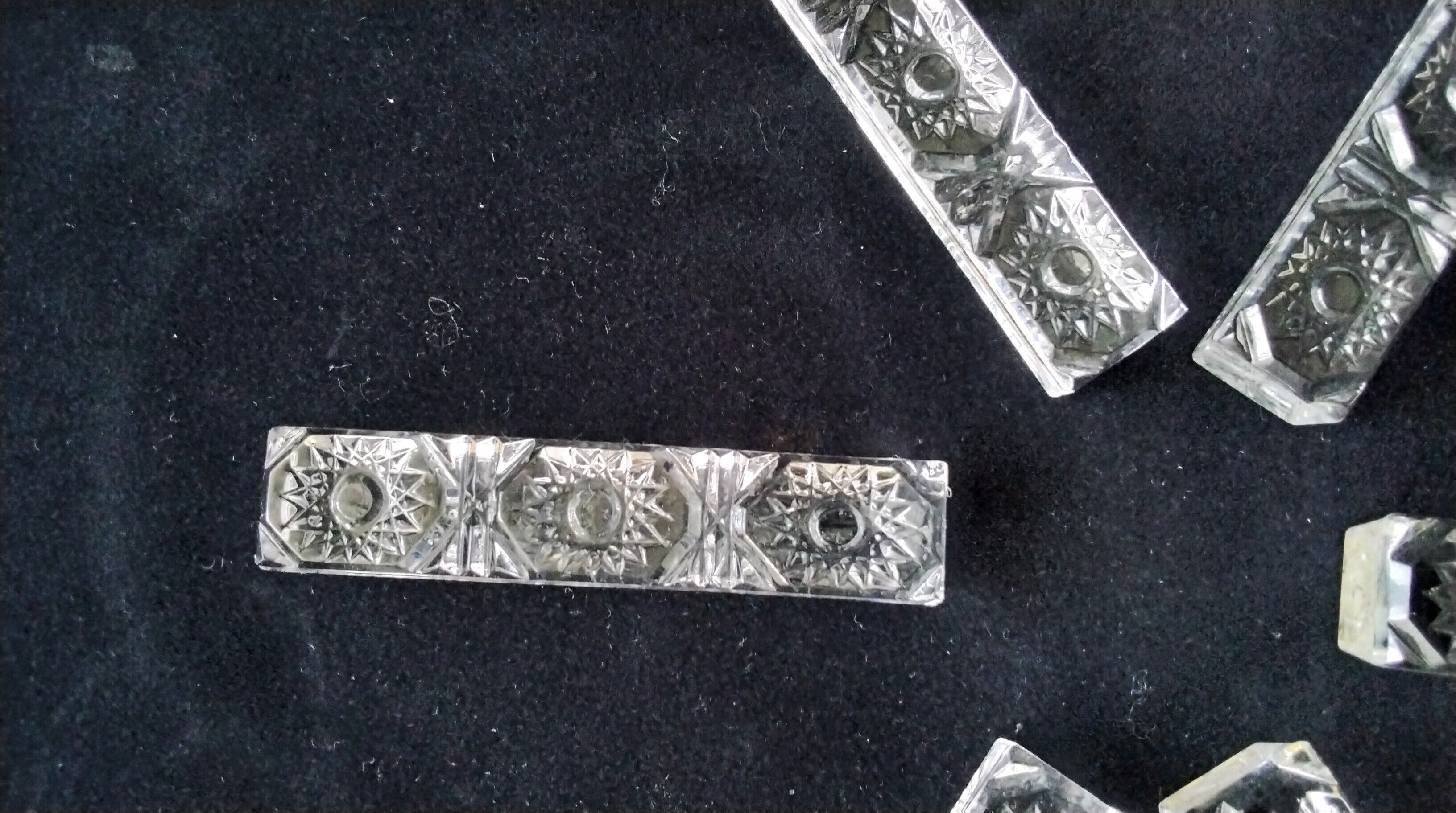 6 rectangular lead crystal knife rests