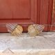 Pair of wall sconces in crystal glass and gilded brass. Venini style.