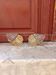 Pair of wall sconces in crystal glass and gilded brass. Venini style.