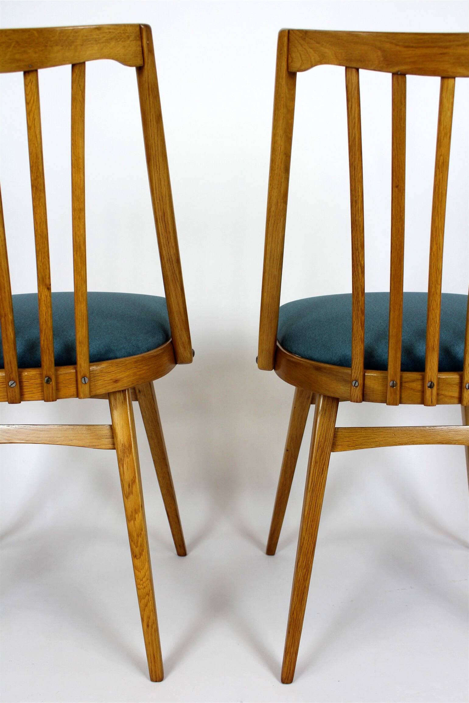 Restored Oak Dining Chairs from Interier Praha, 1960s, Set of 4