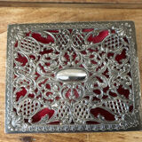 Silver metal jewelry box