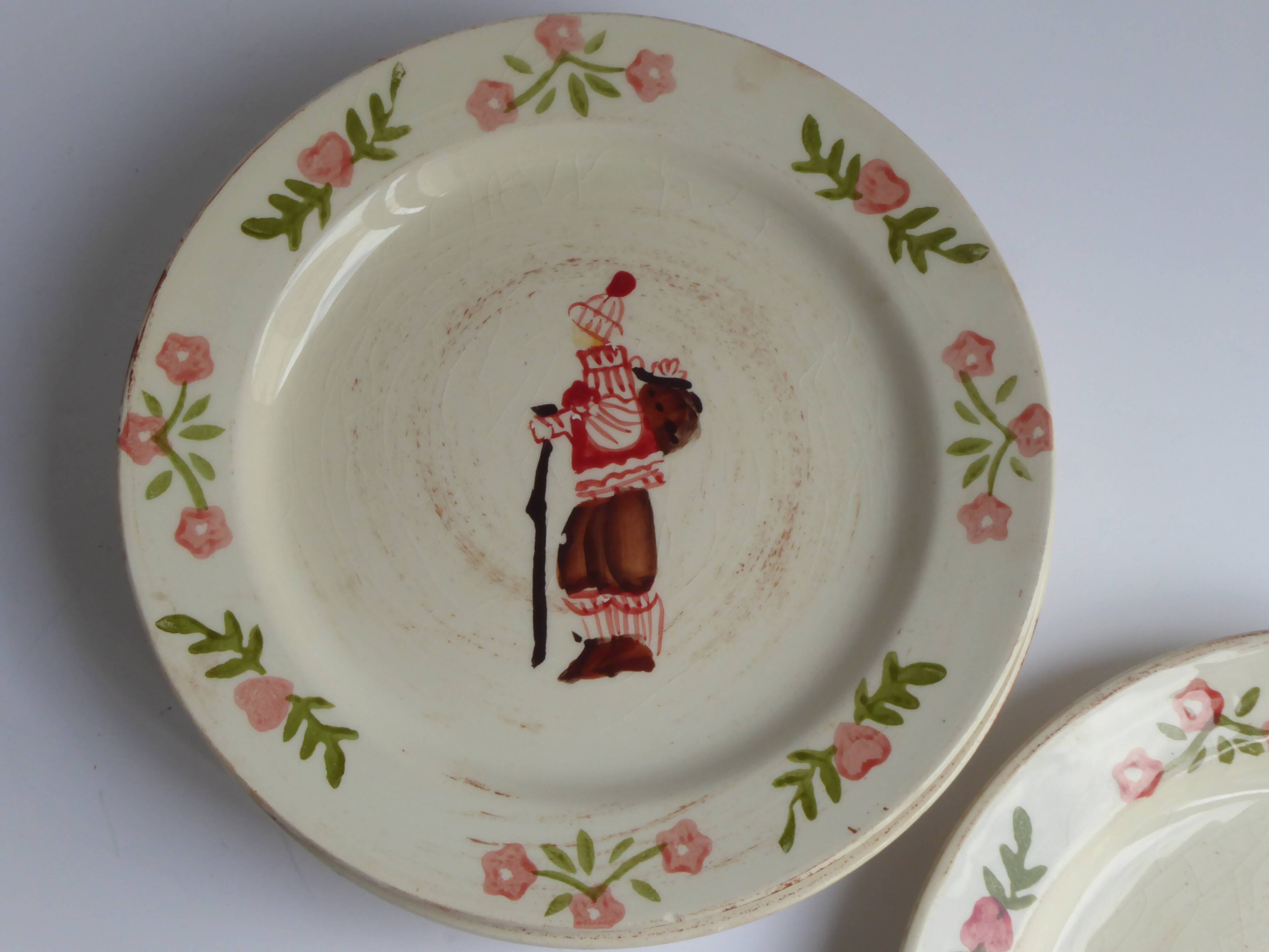 4 plates in old earthenware