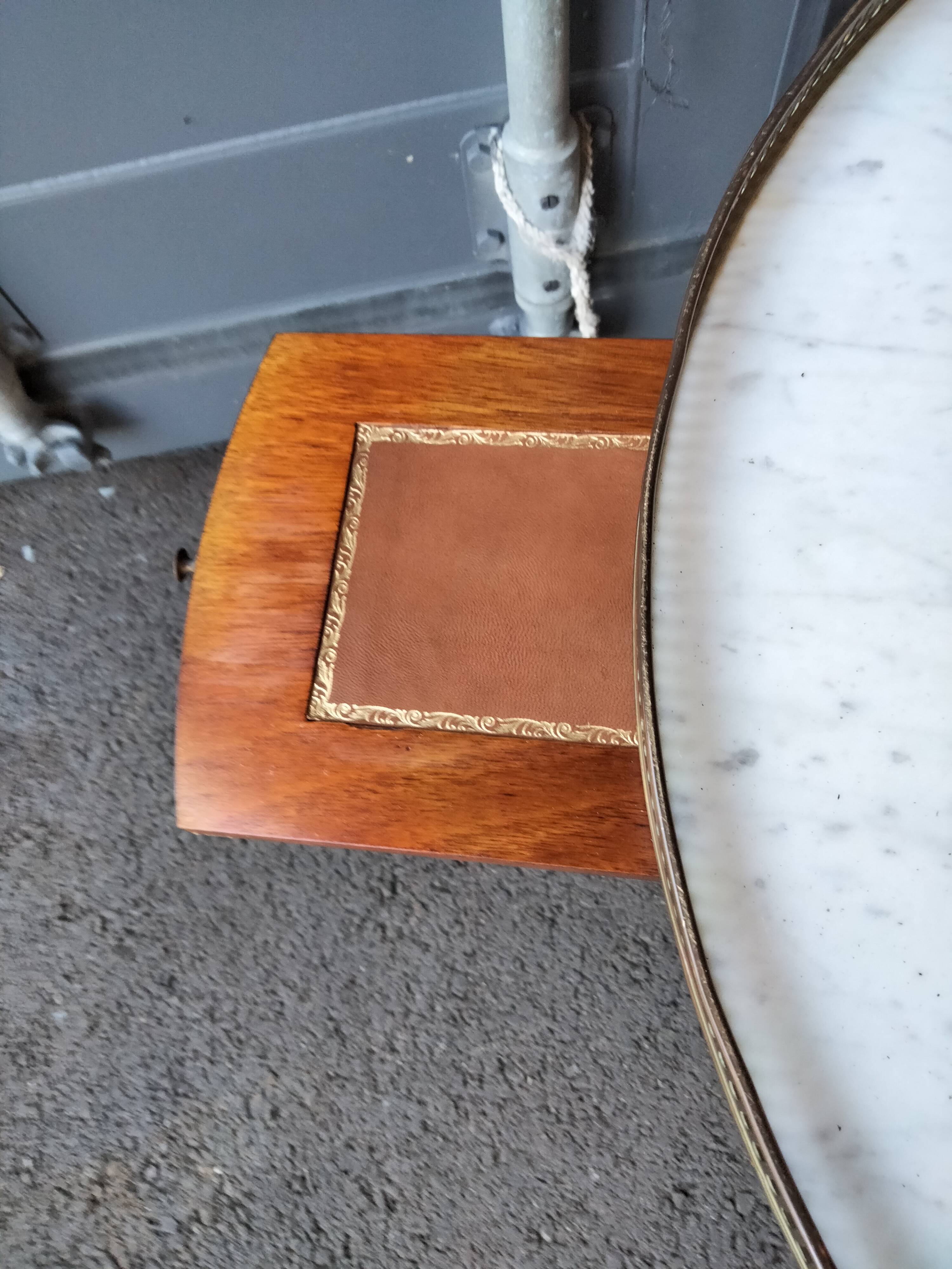 Coffee table hot water bottle old marble top Louis xvi style