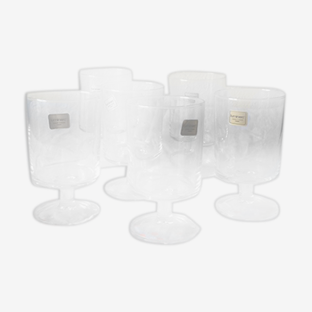 Six glasses on foot seventies by Luminarc
