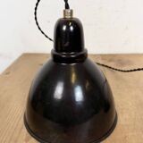 Small Industrial Black Enamel Ceiling Lamp, 1950s