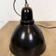 Small Industrial Black Enamel Ceiling Lamp, 1950s