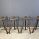 Mid-century brutalist bar stools - set of 4, 1960s