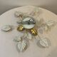 Gold leaf metal flower wall sconce 1970s 1980s Hollywood Regency Masca leaf