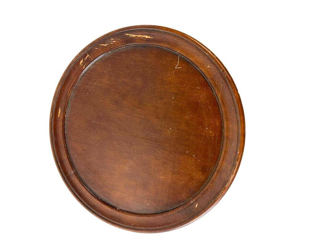 Table d'appoint ronde vintage en bois / guéridon / support