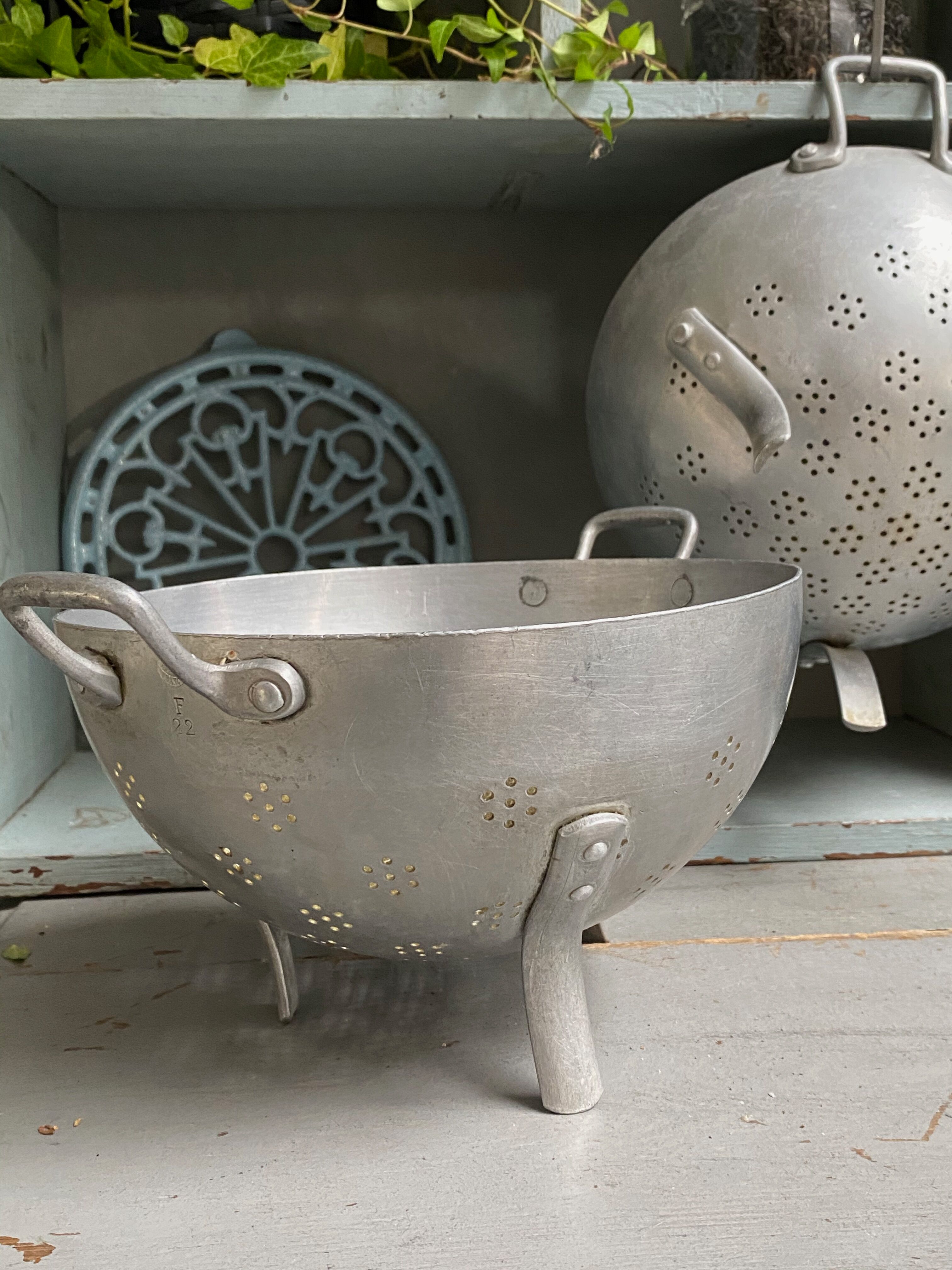 Vintage aluminum strainer