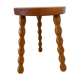 Massive wood tripod stool, ball feet