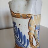 Pitcher with stylized cat - stoneware - "triangles" signature