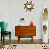 Commode vintage en teck – 3 tiroirs – design épuré & moderne