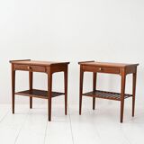 Pair of mid-century Scandinavian mahogany nightstands