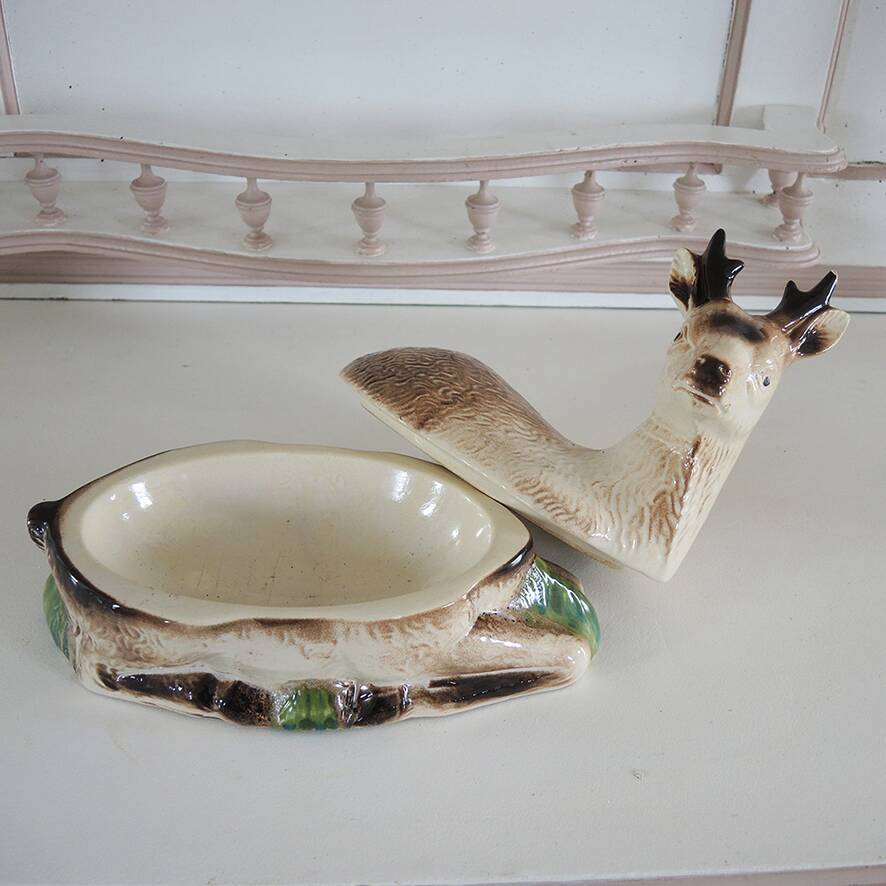Antique Ceramic Zoomorphic Deer Terrine