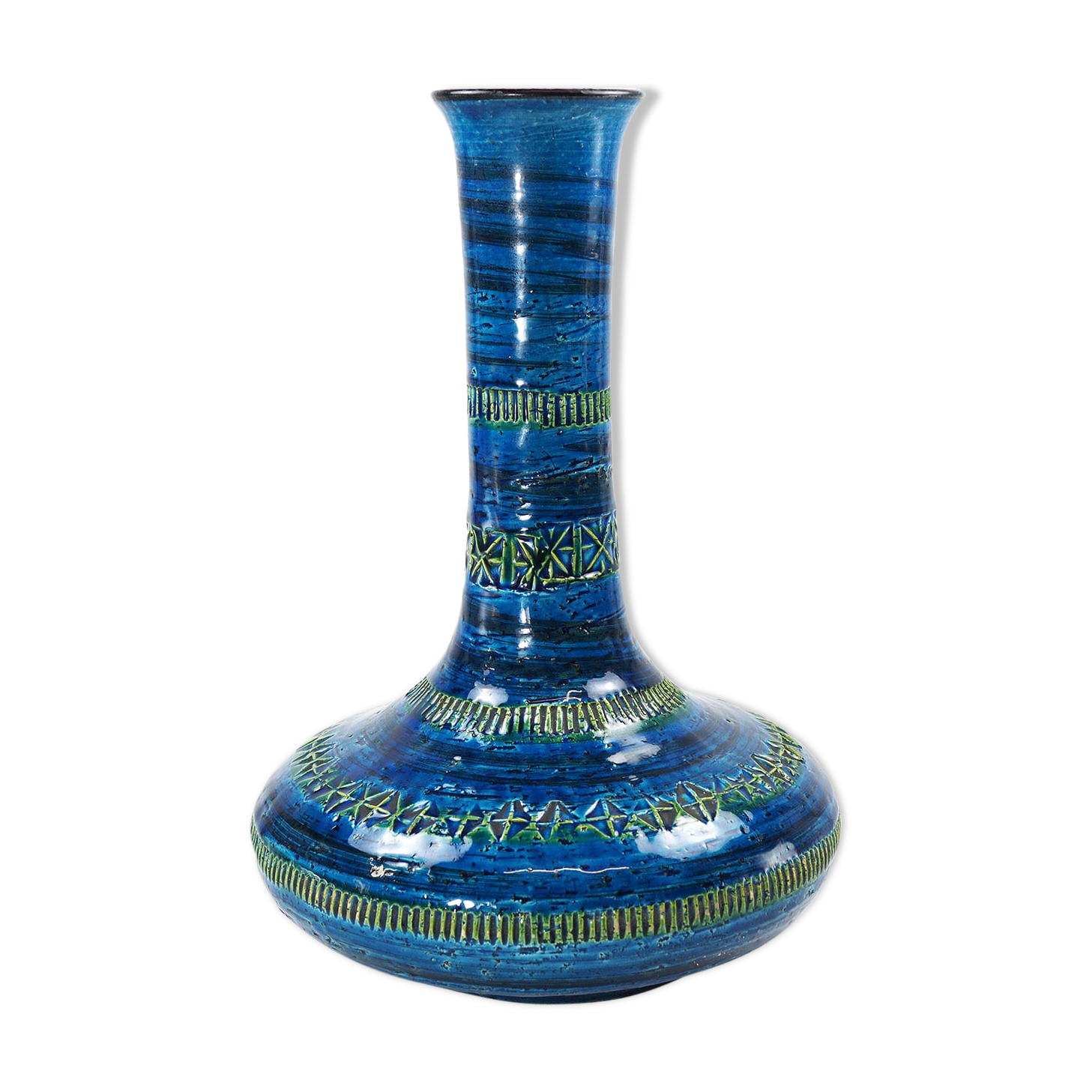 Aldo Londi for Bitossi Rimini blue Vase-Circa 1960